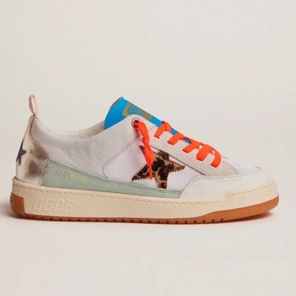 Golden Goose sneakers ball star leather in orange lace - Picture 2 of 14